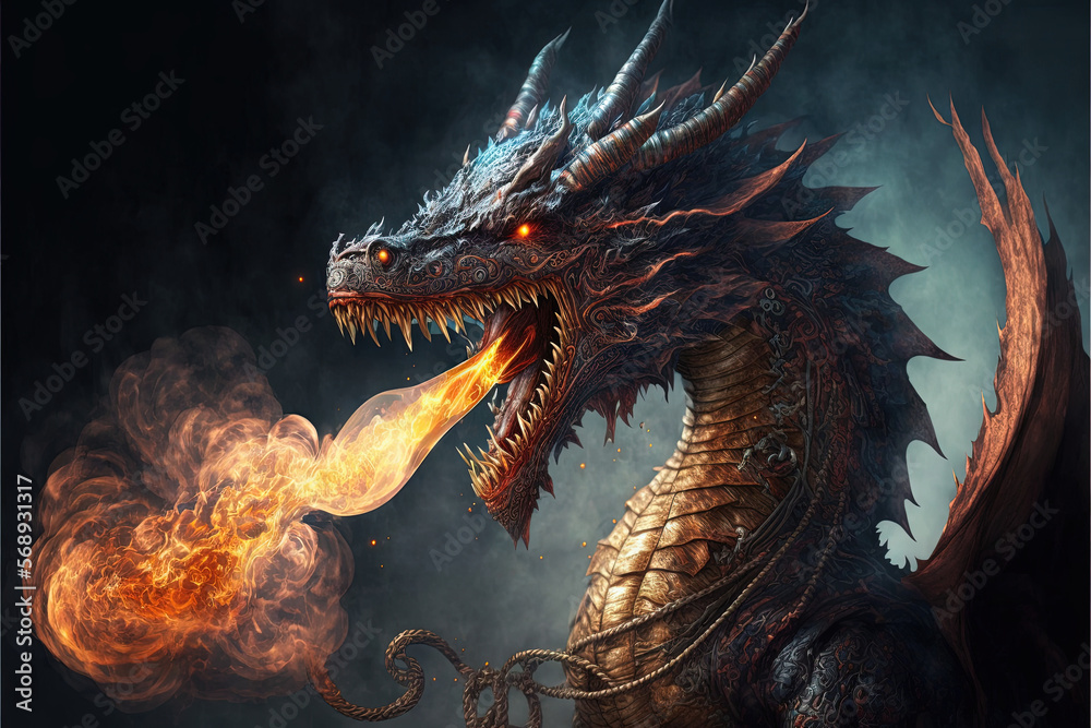 Ein Feuerspeiender Drache Ein Feuerspeiender Drache