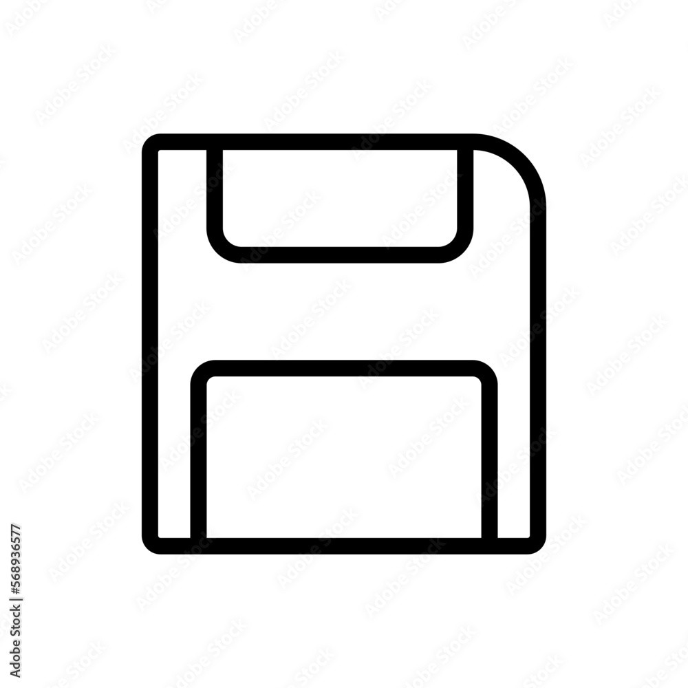 Retro diskette icon line isolated on white background. Black flat thin icon on modern outline style. Linear symbol and editable stroke. Simple and pixel perfect stroke vector illustration Retro diskette icon line isolated on white background. Black flat thin icon on modern outline style. Linear symbol and editable stroke. Simple and pixel perfect stroke vector illustration