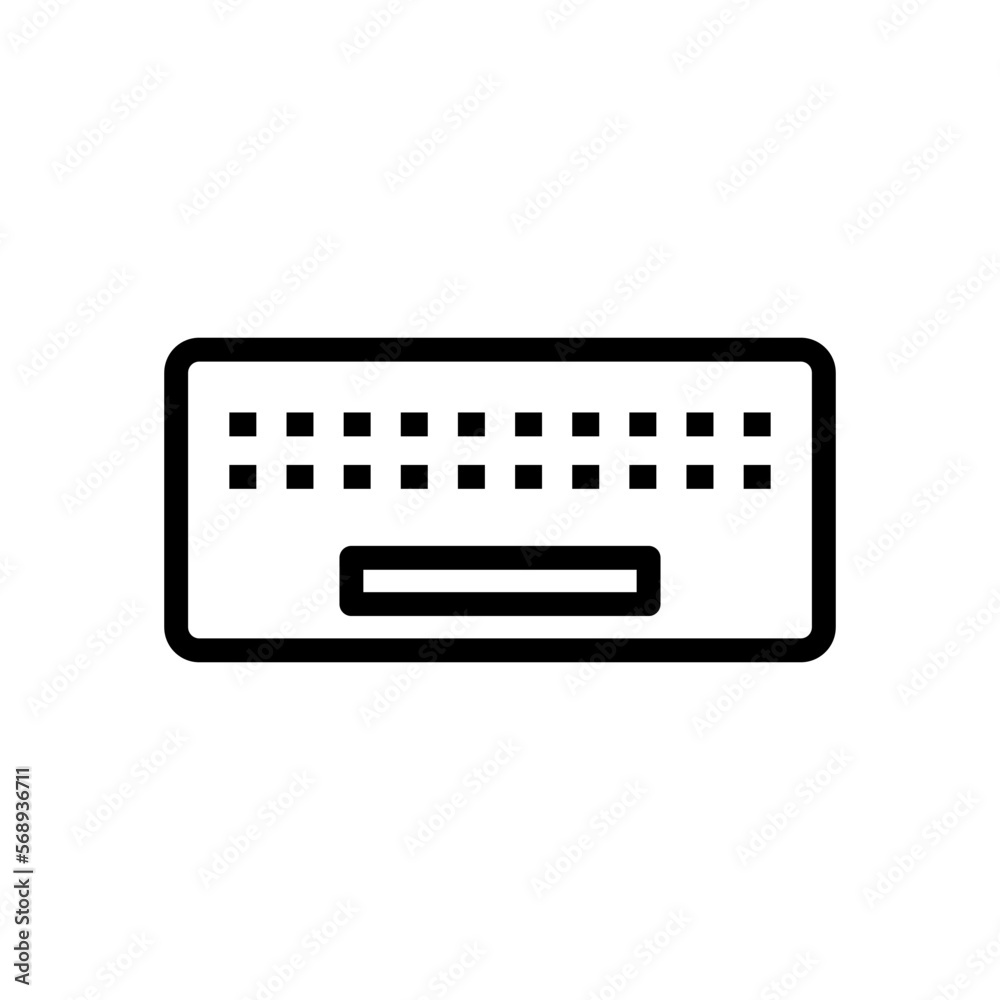 Keyboard icon line isolated on white background. Black flat thin icon on modern outline style. Linear symbol and editable stroke. Simple and pixel perfect stroke vector illustration Keyboard icon line isolated on white background. Black flat thin icon on modern outline style. Linear symbol and editable stroke. Simple and pixel perfect stroke vector illustration