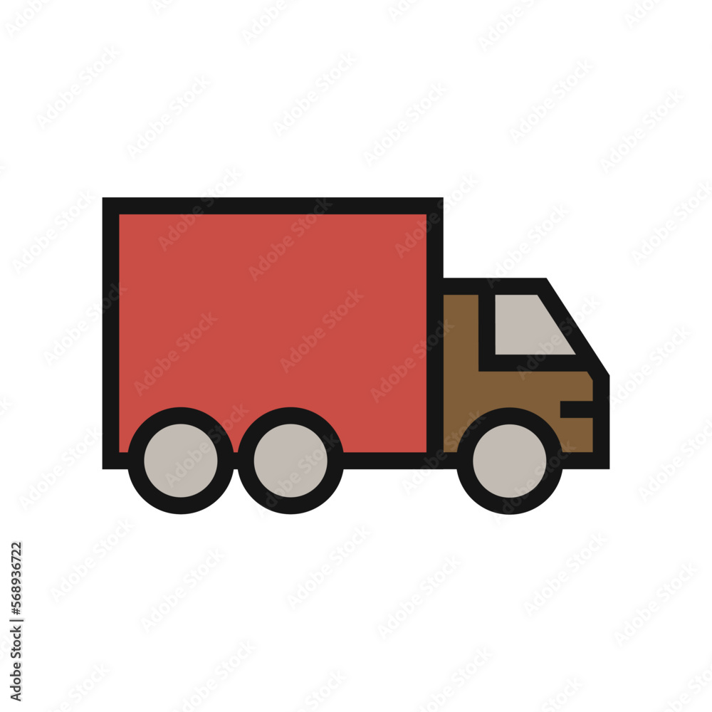 Truck line icon isolated on white background. Black flat thin icon on modern outline style. Linear symbol and editable stroke. Simple and pixel perfect stroke vector illustration. Truck line icon isolated on white background. Black flat thin icon on modern outline style. Linear symbol and editable stroke. Simple and pixel perfect stroke vector illustration.