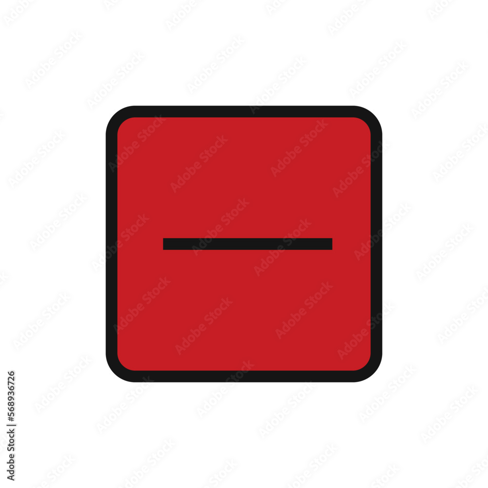 Minus line icon isolated on white background. Black flat thin icon on modern outline style. Linear symbol and editable stroke. Simple and pixel perfect stroke vector illustration.