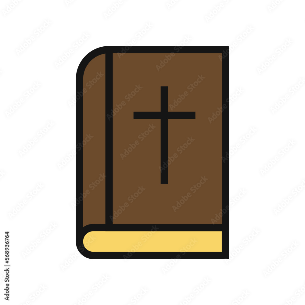 Bible line icon isolated on white background. Black flat thin icon on modern outline style. Linear symbol and editable stroke. Simple and pixel perfect stroke vector illustration.