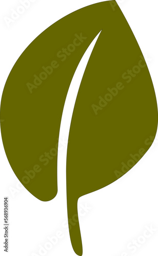 Green natural leaf drawing, vector