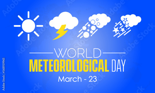 Cloud forecast weather awareness concept banner design of World Meteorological Day observed on March 23