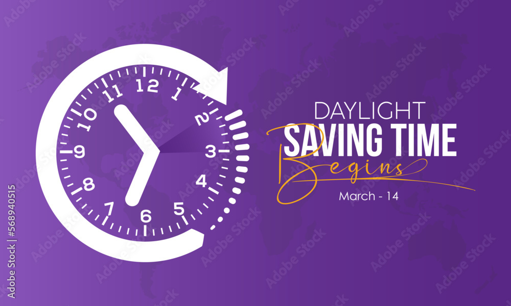 warming darkness fall concept banner design of Daylight Saving Time begins observed on March 14 warming darkness fall concept banner design of Daylight Saving Time begins observed on March 14