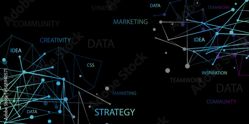 Business data cloud concept illustration. Plexus style abstract background. Vector with dots and lines connection design elements and copy space for text.
