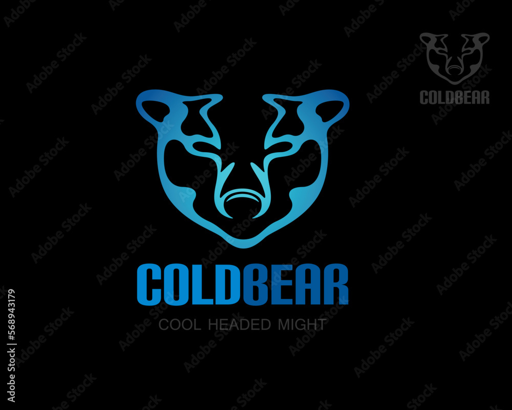 Polar bear logo template.
