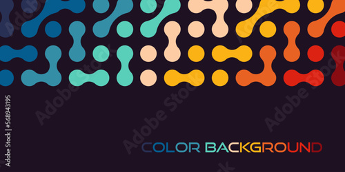 Rainbow metaball banner. Vector abstract colorful background.