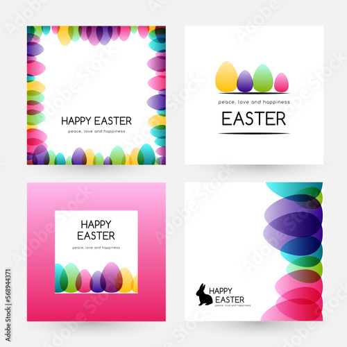 Easter colorful eggs. Design collection.