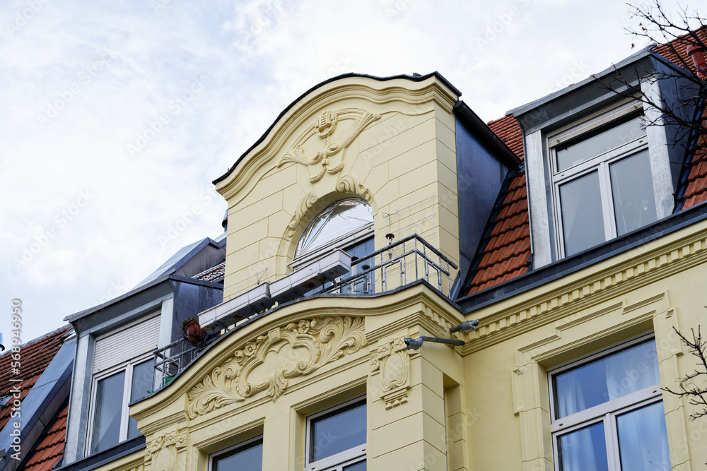 dormers on an art nouveau house in the cologne district of ehrenfeld