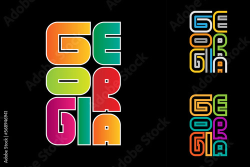 Georgia Typography posters. T-shirt fashion Design. Template for card, print, banner, flyer.