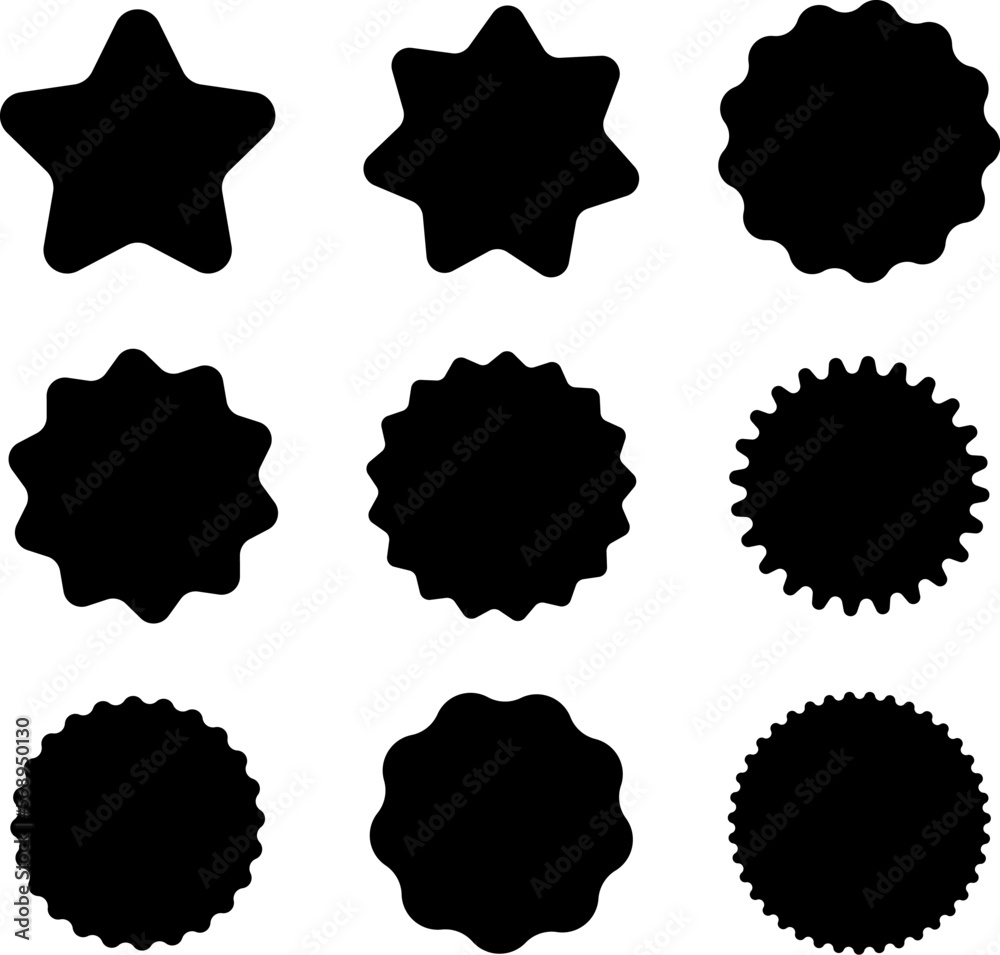 Black badges with copy space. Vector label collection.