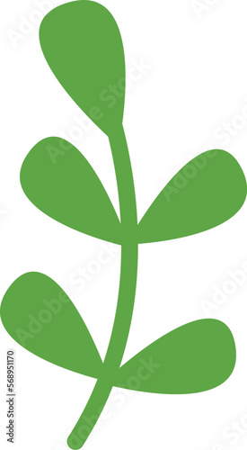 Cartoon hand drawn plant branch flat icon Spring decor