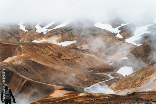 Hveradalir is a hot springs and geyser area in Kerlingarfjoll, a mount photo