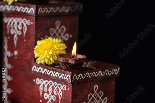 still-life with homemade dessert made using rice flour photo