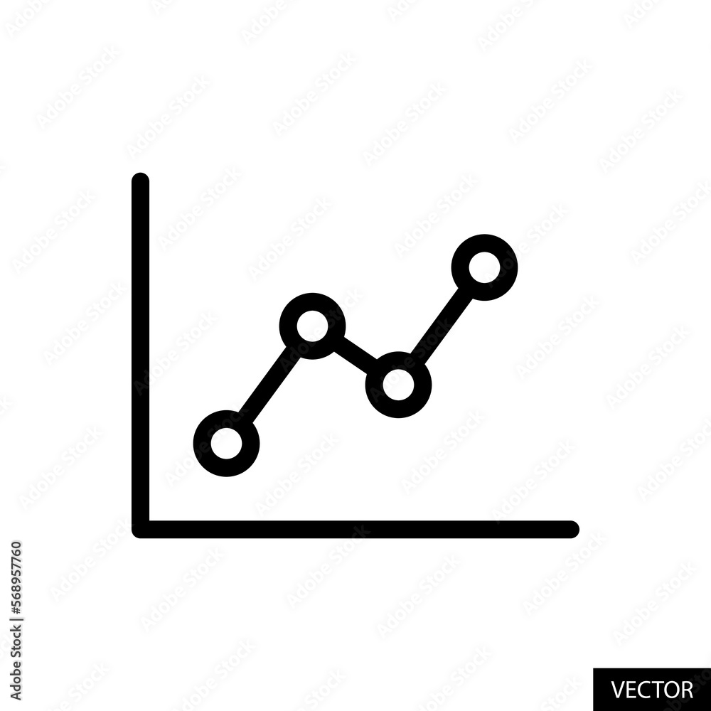 Portfolio chart, sales data, stock or share market investment graph vector icon in line style design for website, app, UI, isolated on white background. Editable stroke. Vector illustration. Portfolio chart, sales data, stock or share market investment graph vector icon in line style design for website, app, UI, isolated on white background. Editable stroke. Vector illustration.