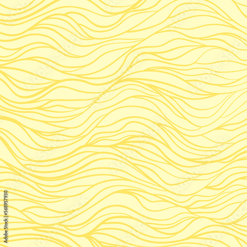 Abstract wavy background. Hand drawn waves. Stripe texture with many lines. Waved colored illustration for banners, flyers or posters