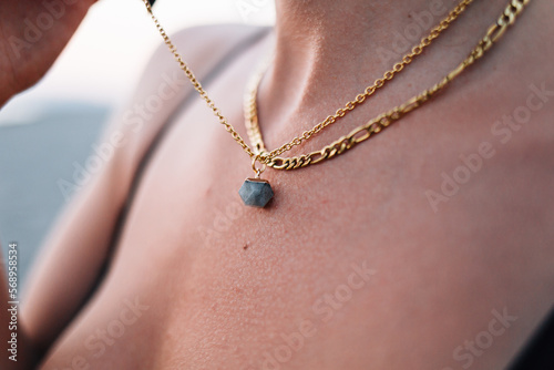 Stone pendant necklace photo
