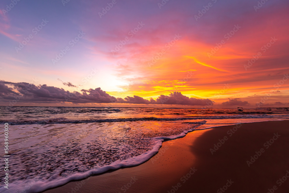 Sri Lanka zachód słońca ocean - obrazy, fototapety, plakaty 