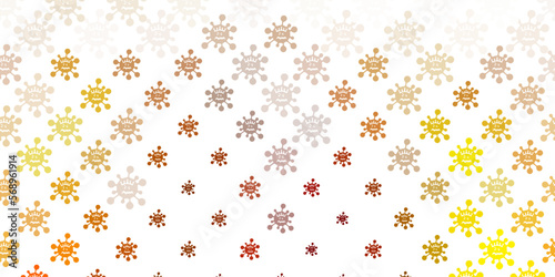 Light Green, Yellow vector texture with disease symbols.