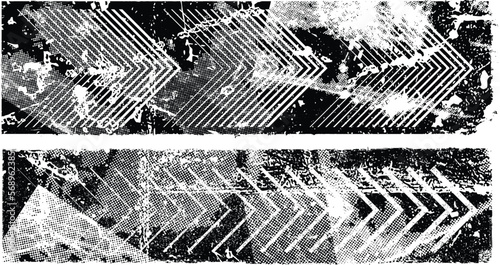 Grunge textured sideways Set . Linear signs collection. Arrow Design .Elements for your design.Striped direction. vector illustration