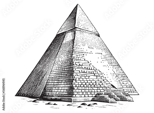 pyramid hand drawn sketch vector illustration