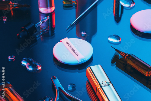 air cushion puff ,lotions, skincare