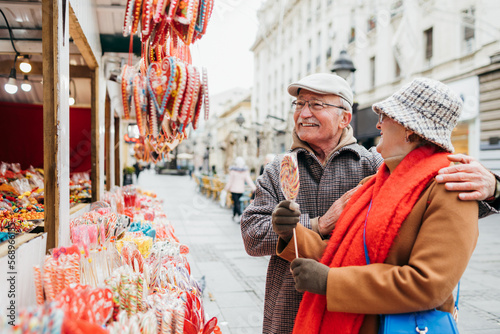 Love Couple Buying Sweets  photo