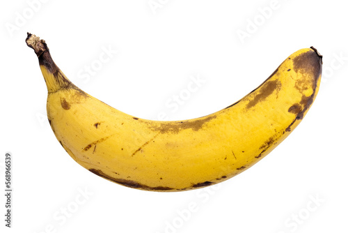 Overripe banana on a transparent background. isolated object. Element for design