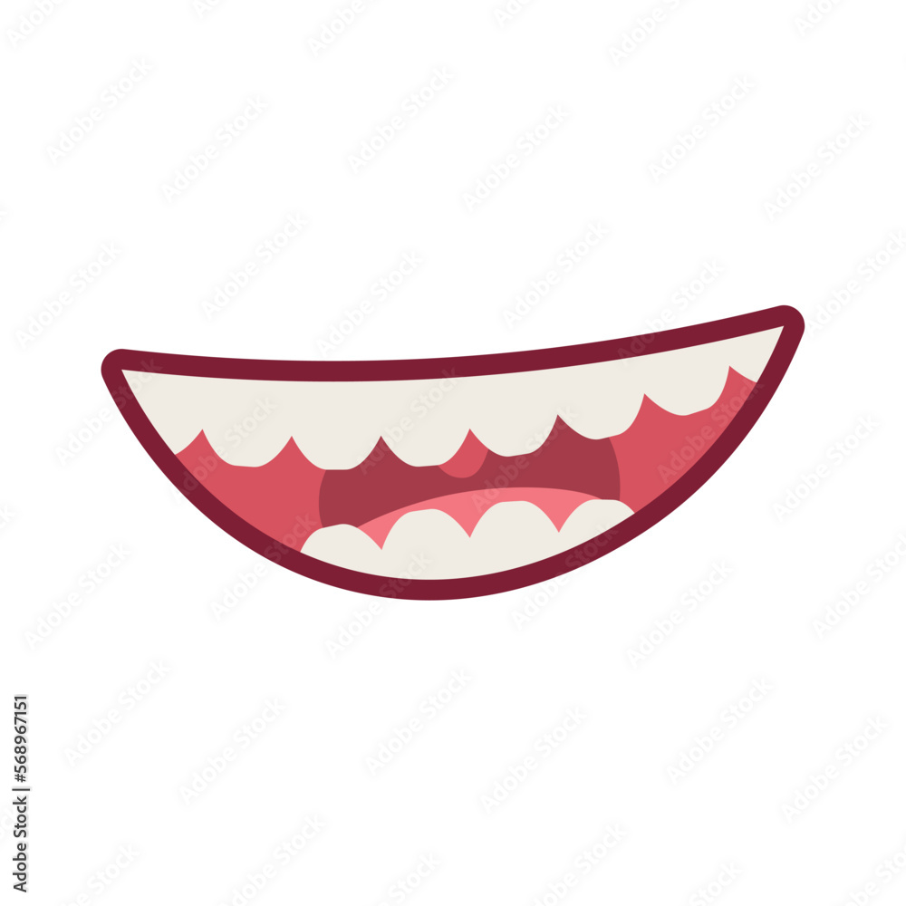 Smiling mouth with teeth on white background Smiling mouth with teeth on white background
