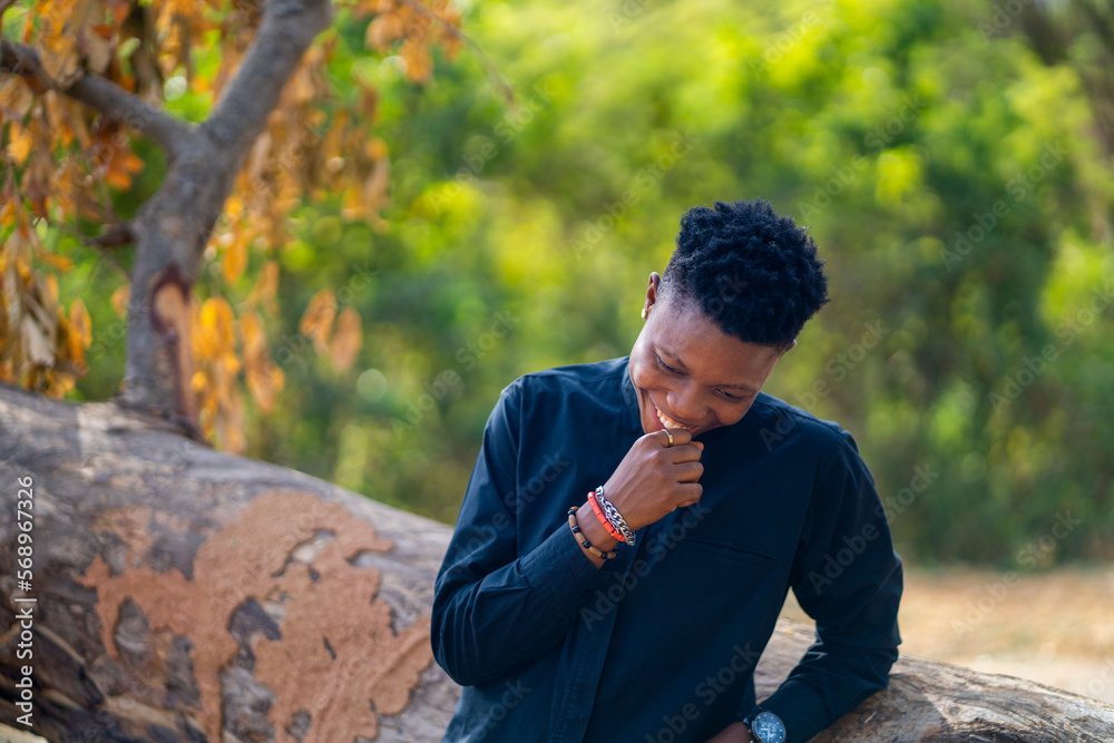 Portrait of a queer masculine black woman Portrait of a queer masculine black woman