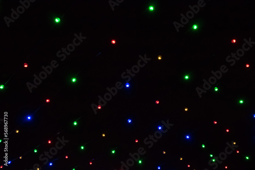 Background of Christmas Multicolor lights bulb
