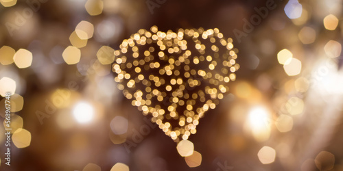 Valentine card with glow heart