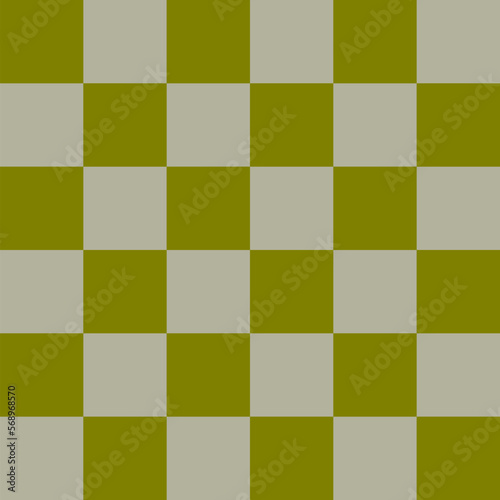 Seamless vector graphic of light and dark olive green squares in the styles of a chessboard