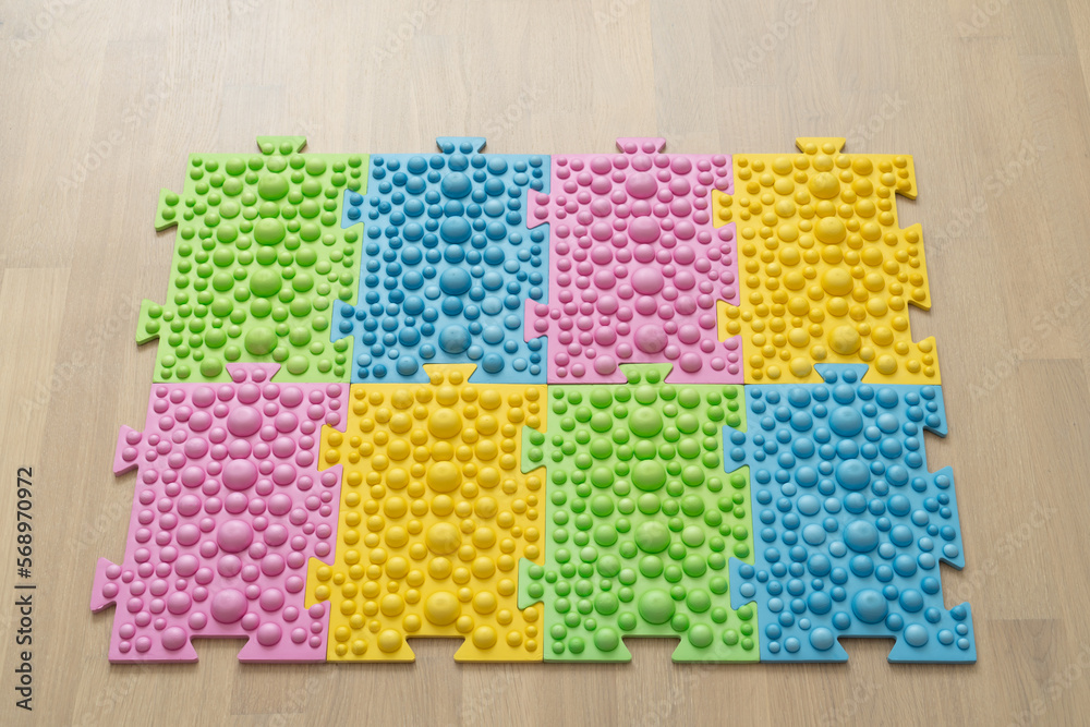 Fototapeta premium Children orthopedic massage mat for flatfoot correction.