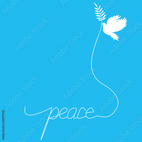 Peace dove with olive branch vector Pigeon line art