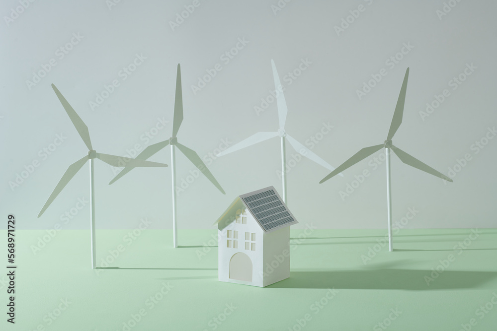 The id for sustainable eco residential family house using wind turbine ...