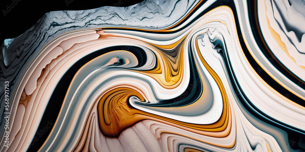 Intricate marble and gold texture close up. Generative AI