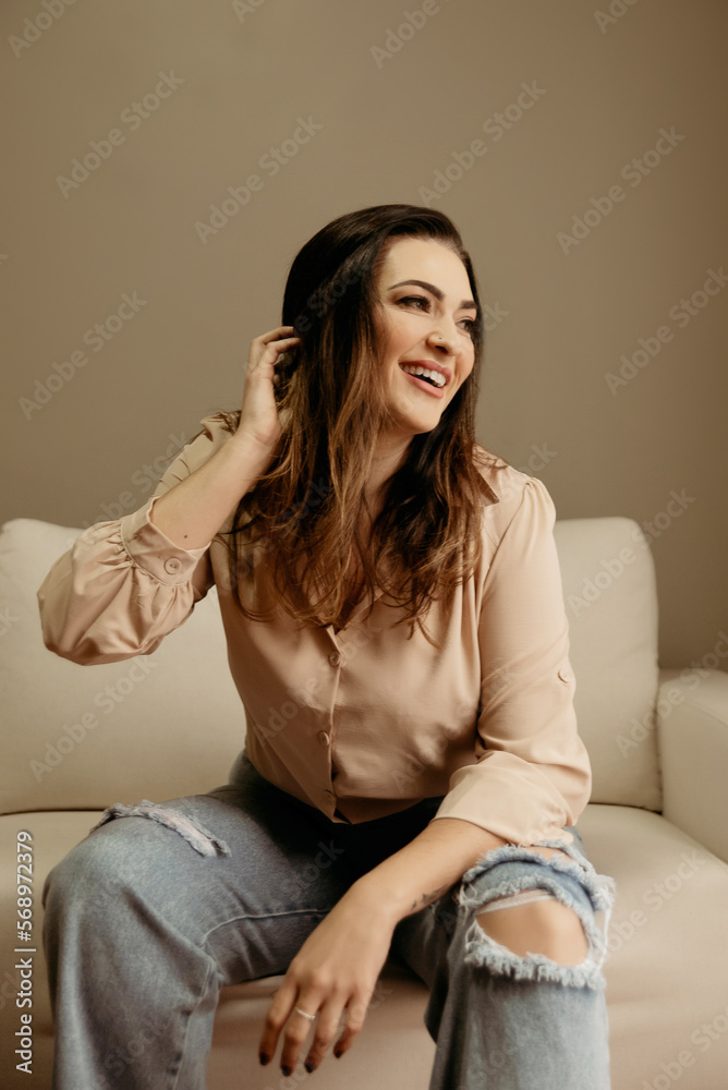 Obraz premium Beautiful Woman in Studio