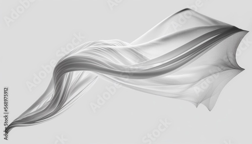 a piece of luxury silk fabric is flying, isolated, simple design, graceful background.
