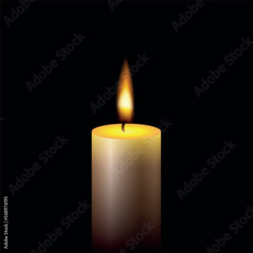 Burning Candle, condolence obituary message, template RIP memorial condolence sympathy. Element for Death mourning memory design. EPS10 vector.