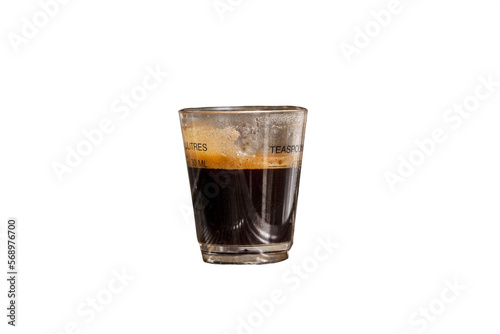 Poured coffee shots from an expresso machine