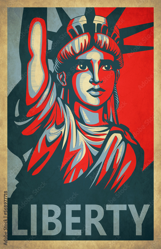 Obraz premium Statue of Liberty Propaganda Presidential Campaign Poster