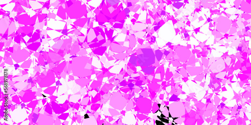 Dark Pink vector pattern with polygonal shapes.