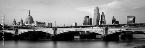 Blackfriars Bridge and the London City Skyline  photo