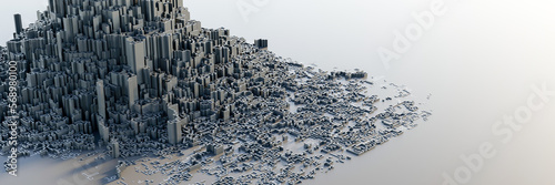 Infinite maze mega city: technology and development concepts, original 3d rendering © tostphoto