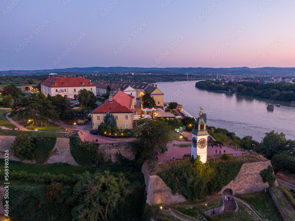 Fototapeta premium Sunsets above Petrovaradin, Novi Sad (Serbia)