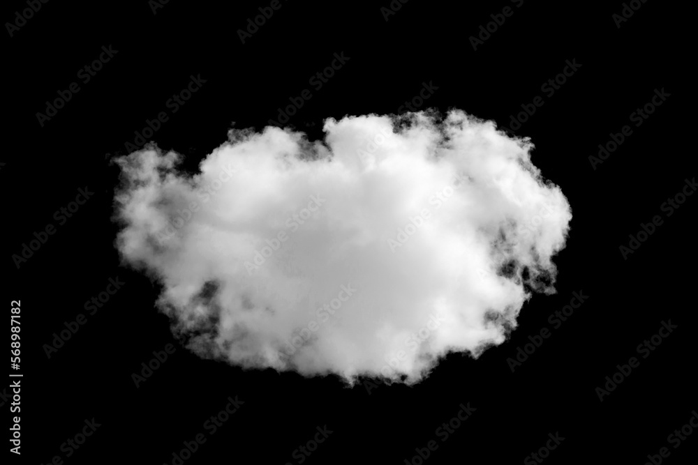 White cloud isolated on black background. Black and white template White cloud isolated on black background. Black and white template