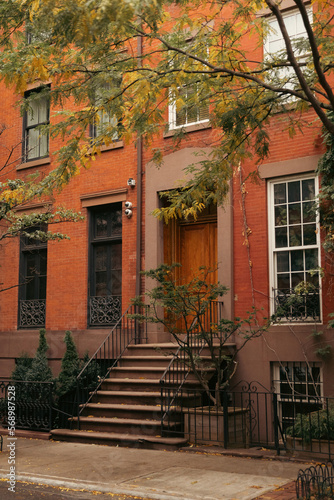 Steps near entrance of house on street in New York City. © LIGHTFIELD STUDIOS