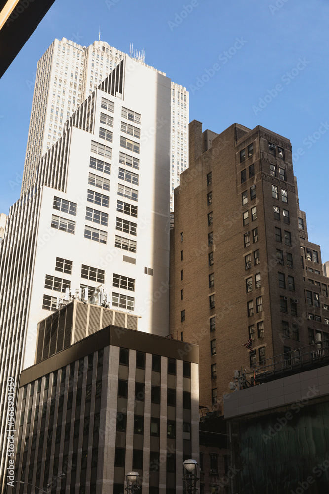 modern high-rise buildings in downtown of Manhattan in New York City.